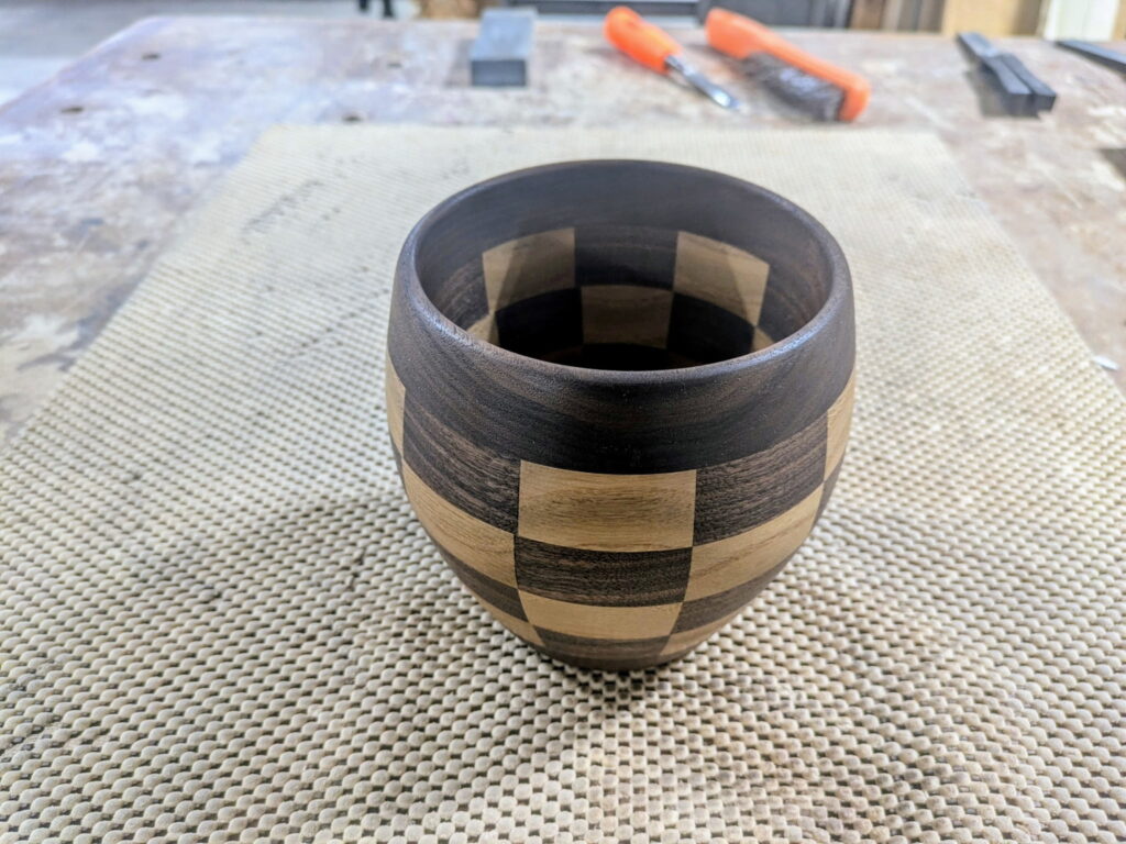 Walnut Oak Checkered Bowl